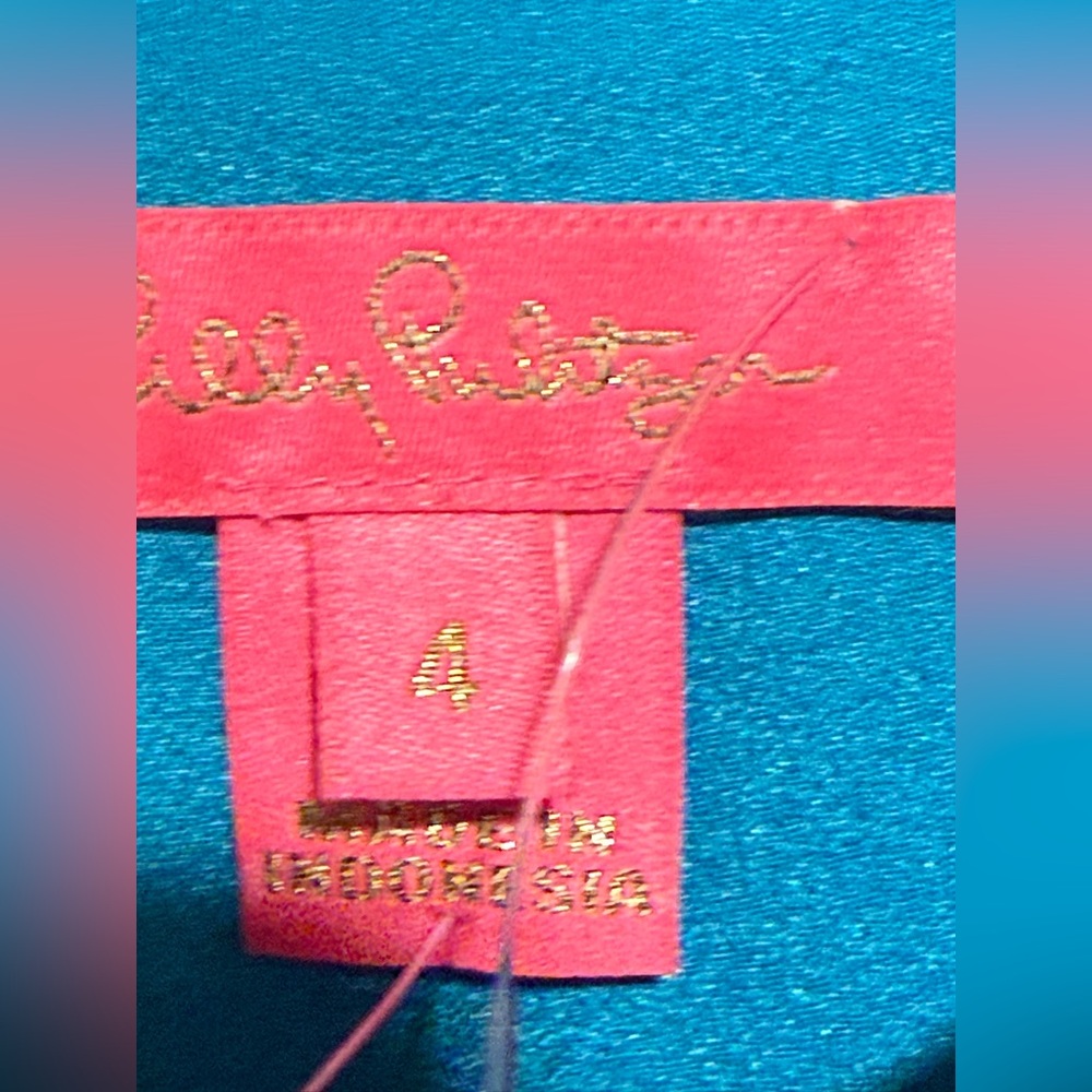 Lilly Pulitzer NWT Size 4 Elegant Blakelynn Blue Rhapsody Elbow Sleeve Top (516) - Picture 4 of 14